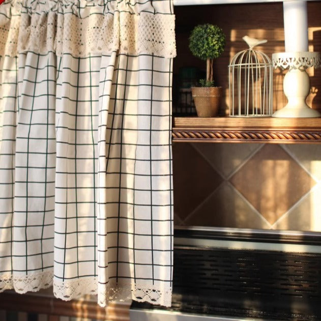 Classic Checkered Cabinet Curtain