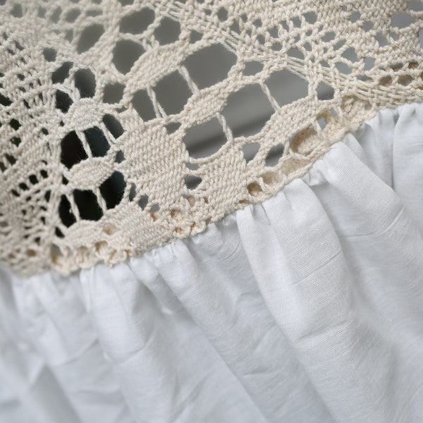 Beige Lace Splice Cabinet Curtain