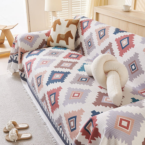 Retro Tribal Diamond Sofa Cover