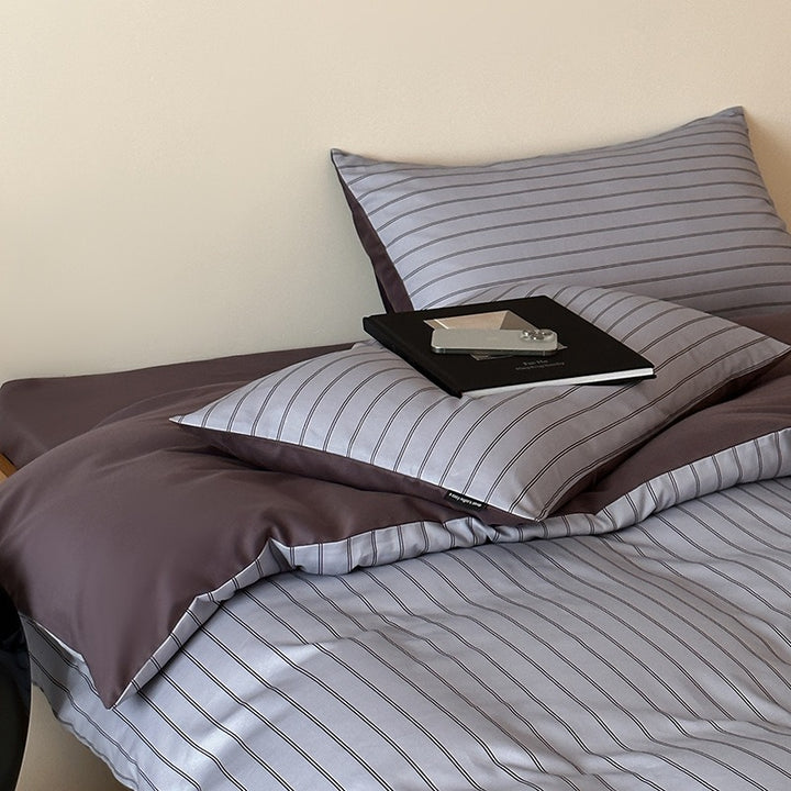 Soft Simple Striped Bedding Set