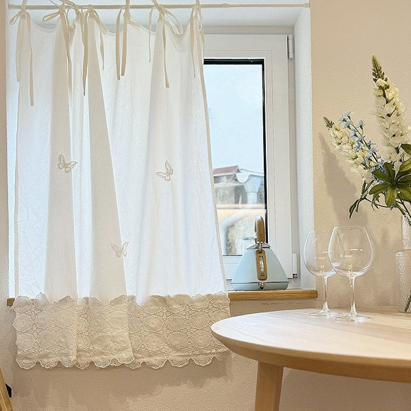 Creamy Butterfly Cabinet Curtain