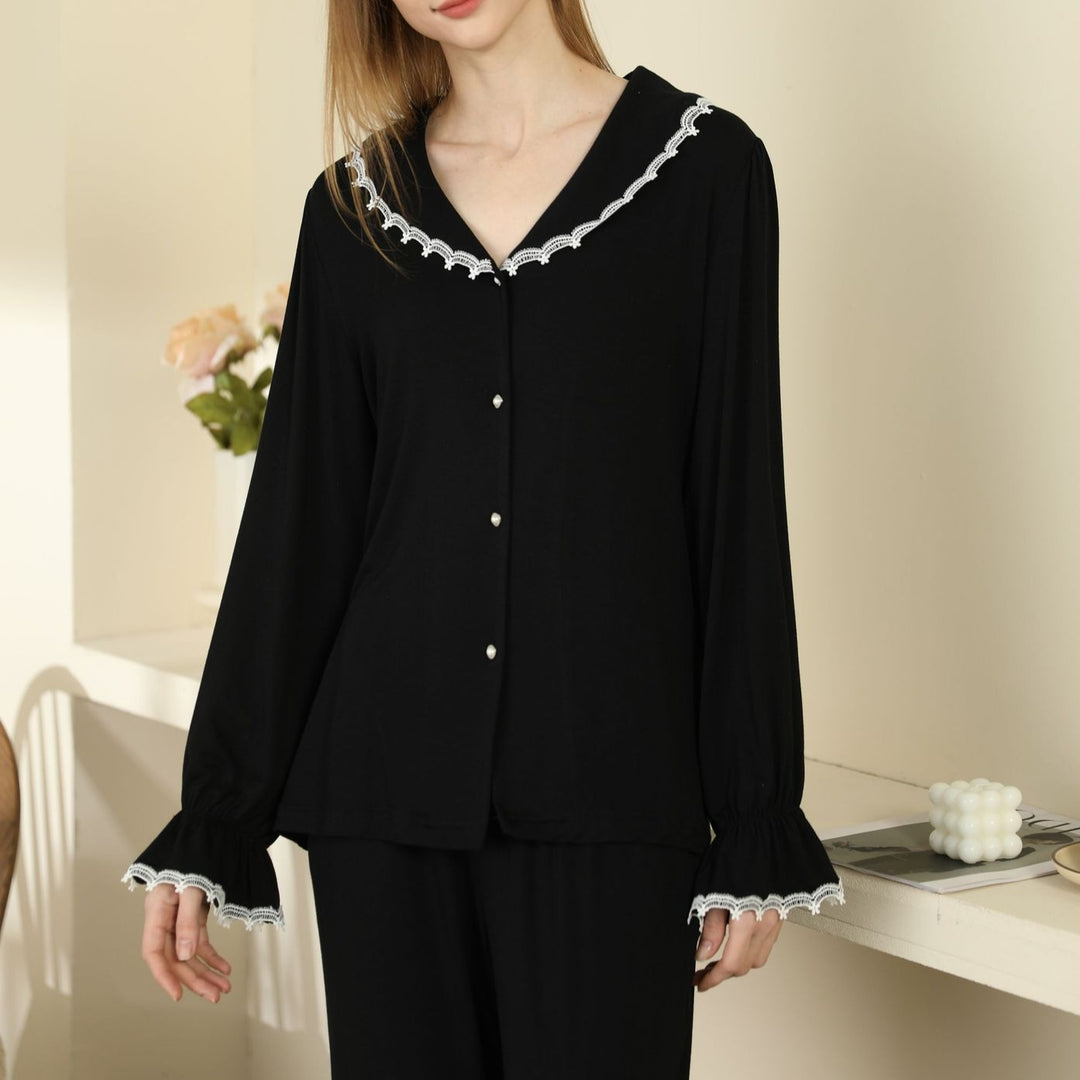 Only You White Lace Ruffle Loungewear