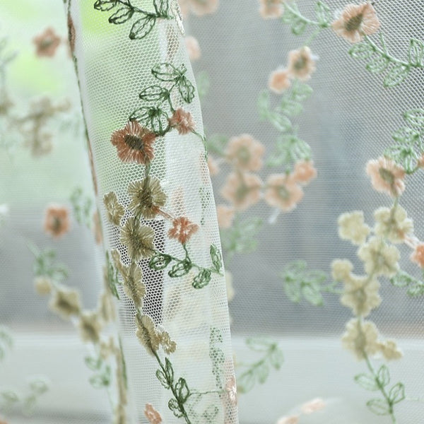 Sweet Floral Lace Cabinet Curtain