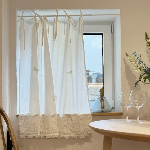Creamy Butterfly Cabinet Curtain