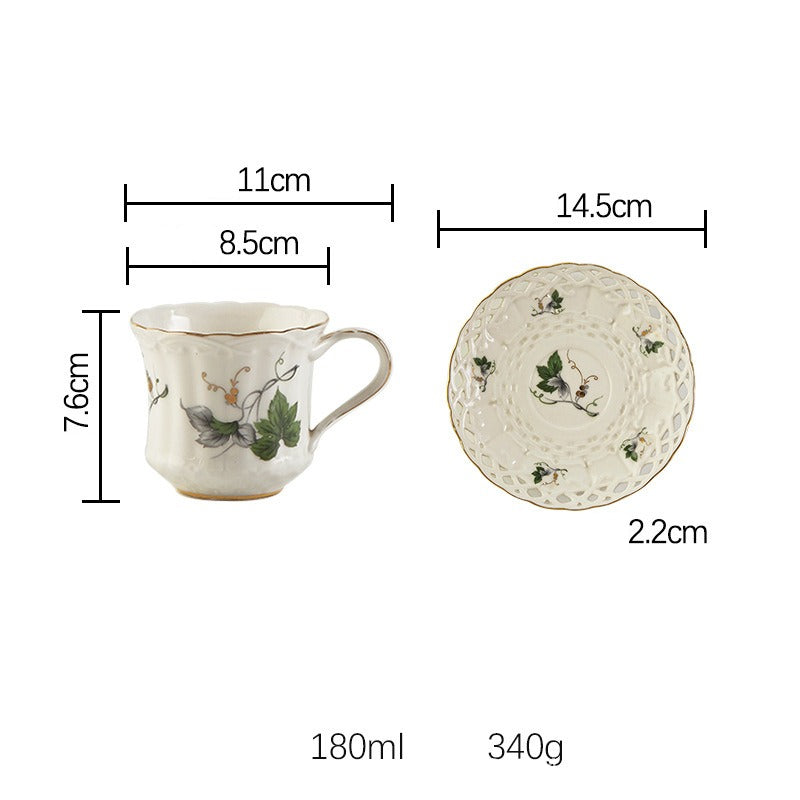 Royal Guipure Lace Tea Cup & Pot