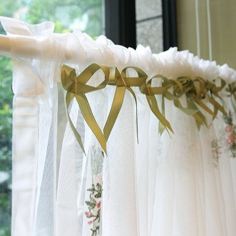 Bow & Lace Cabinet Curtain