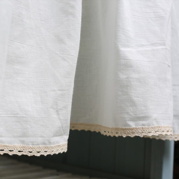 Beige Lace Splice Cabinet Curtain