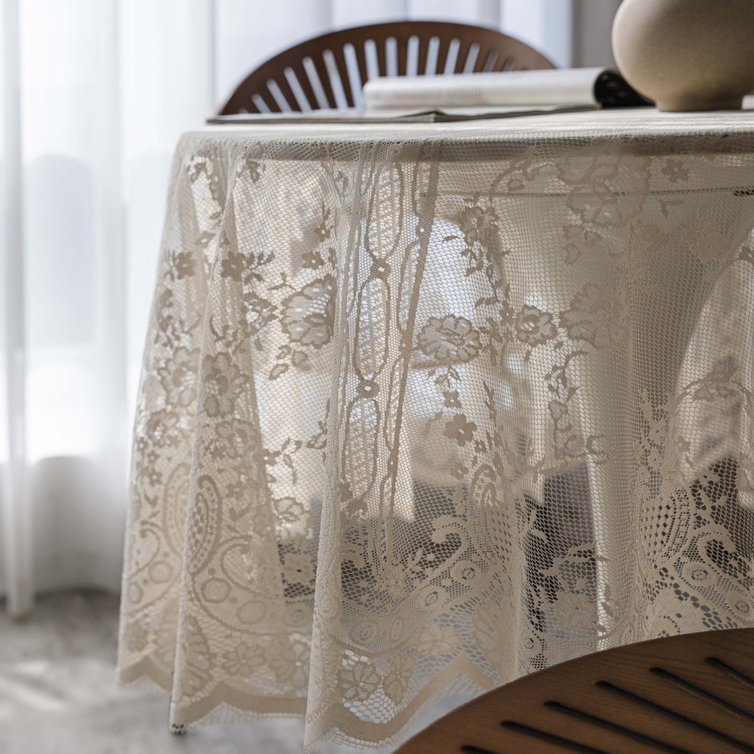 Royal Beige Lace Table Cloth