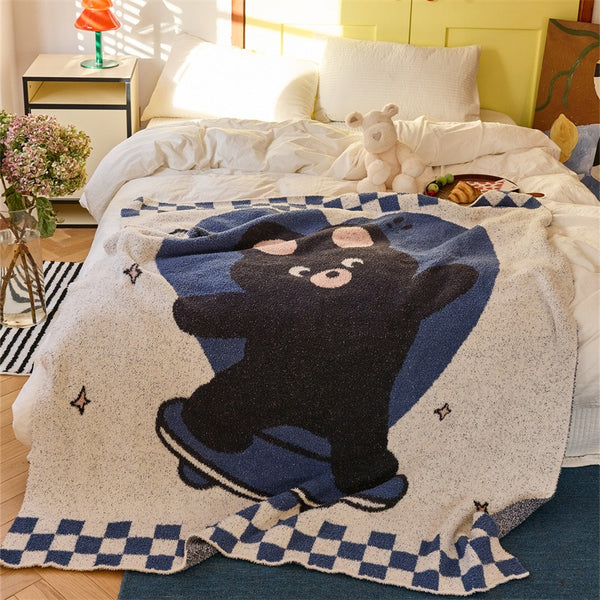 Skateboarding  Bear Blanket