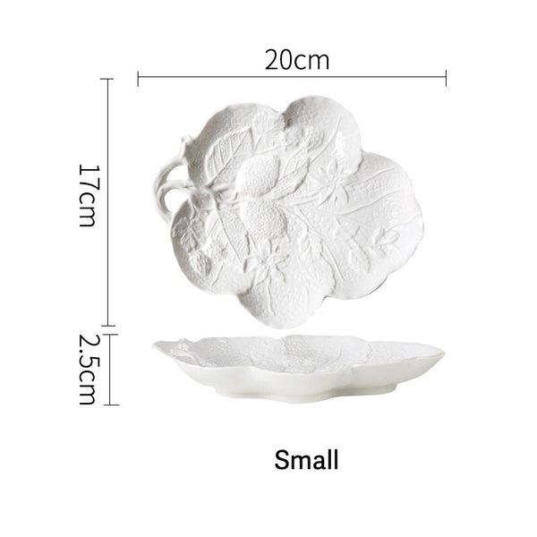 Snowy Leaf Harvest Plate