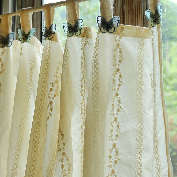 Butterfly Cream Cabinet Curtain