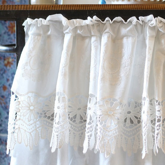 Royal White Lace Cabinet Curtain