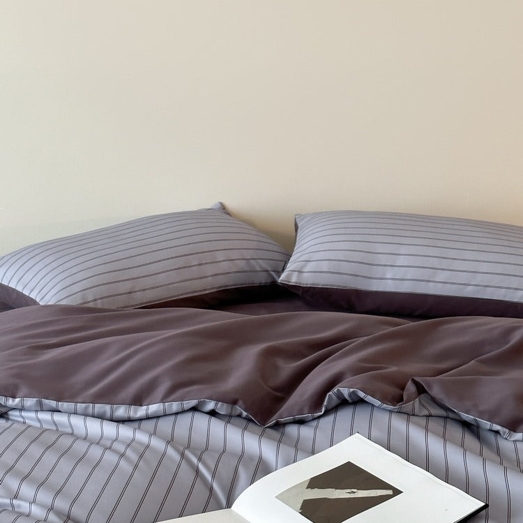 Soft Simple Striped Bedding Set