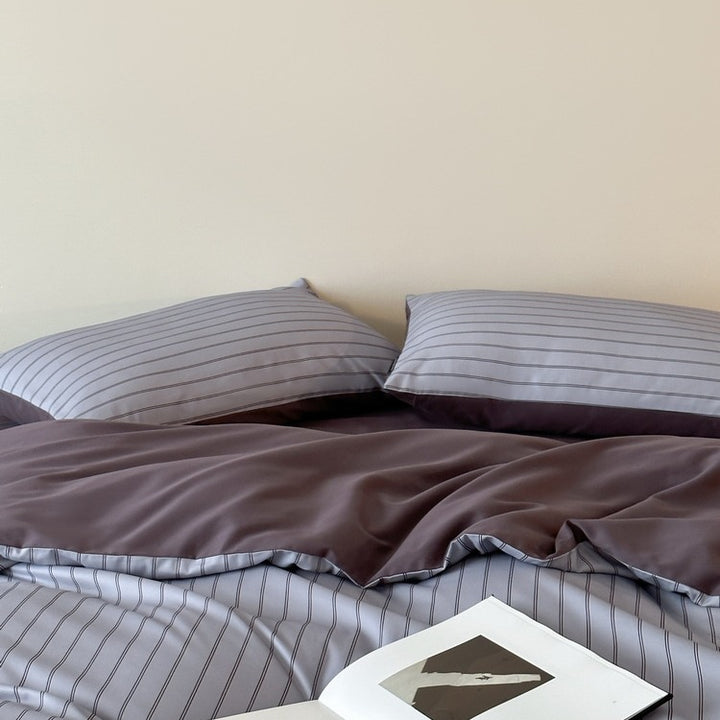 Soft Simple Striped Bedding Set
