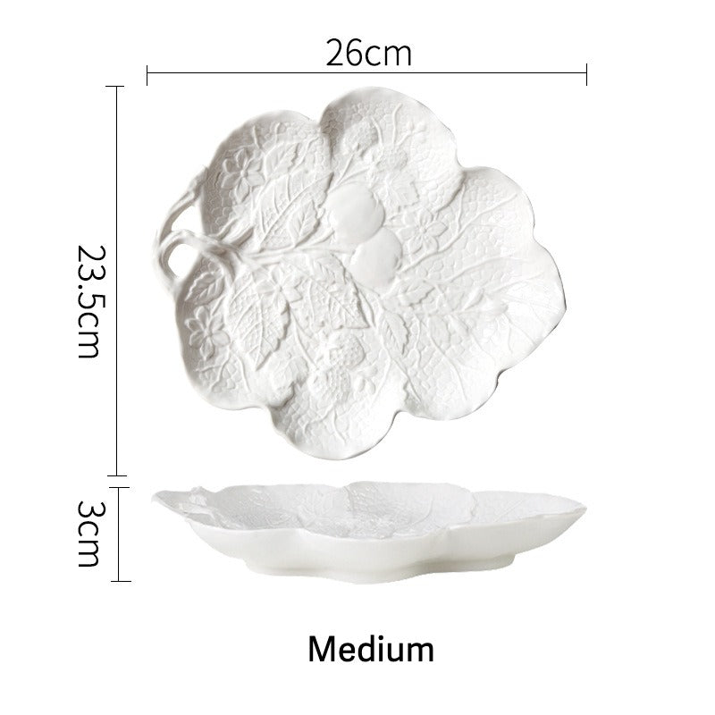 Snowy Leaf Harvest Plate