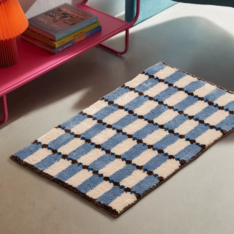 Plushy Checker Bath Mat