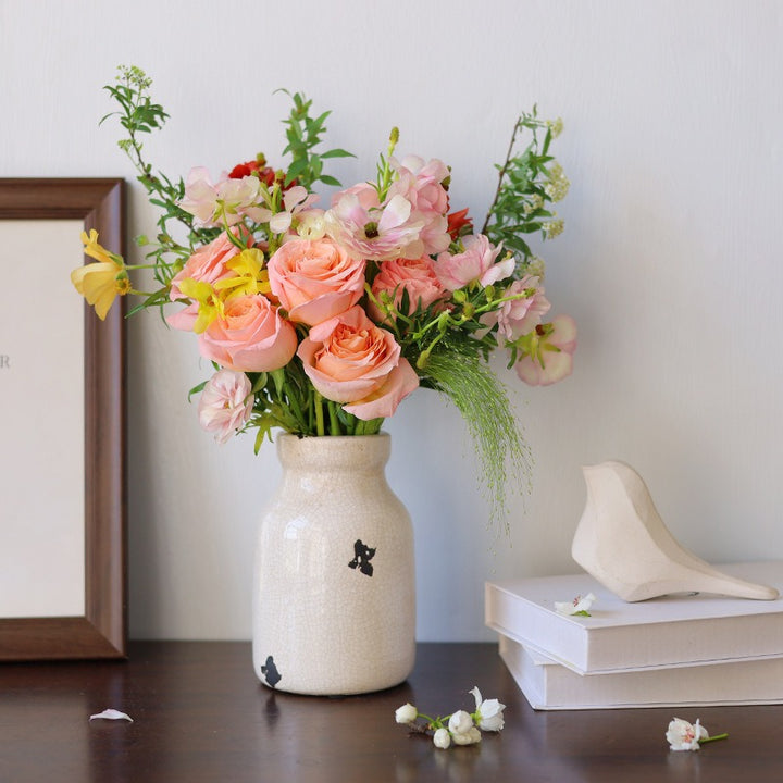 Small Crackle Ceramic Vase