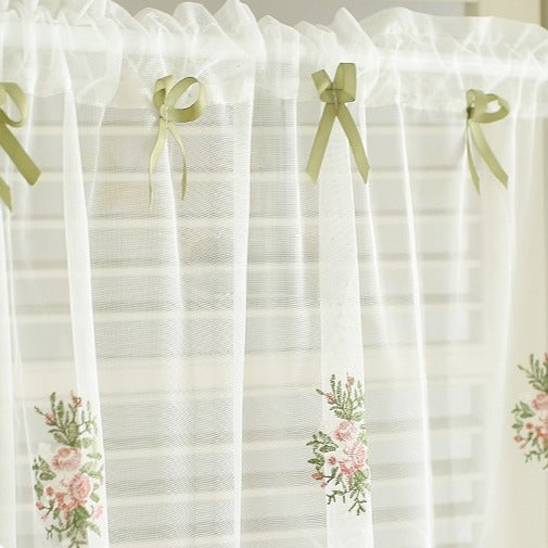 Bow & Lace Cabinet Curtain