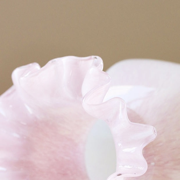 Ruffled Romance Glass Vase