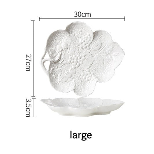 Snowy Leaf Harvest Plate