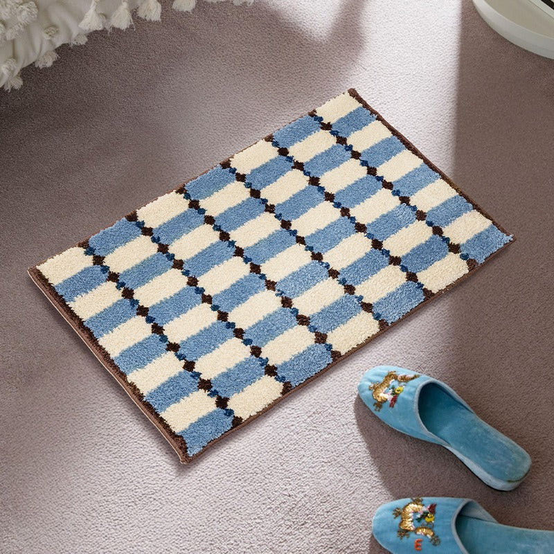 Plushy Checker Bath Mat