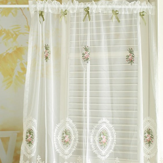 Bow & Lace Cabinet Curtain