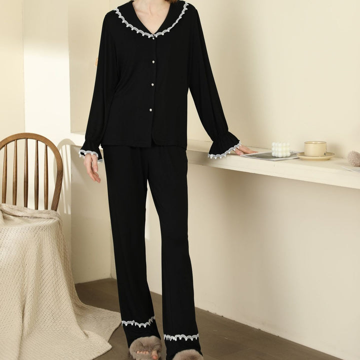 Only You White Lace Ruffle Loungewear