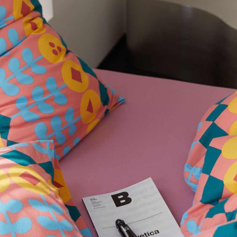 Tulip Check Cotton Bedding Set