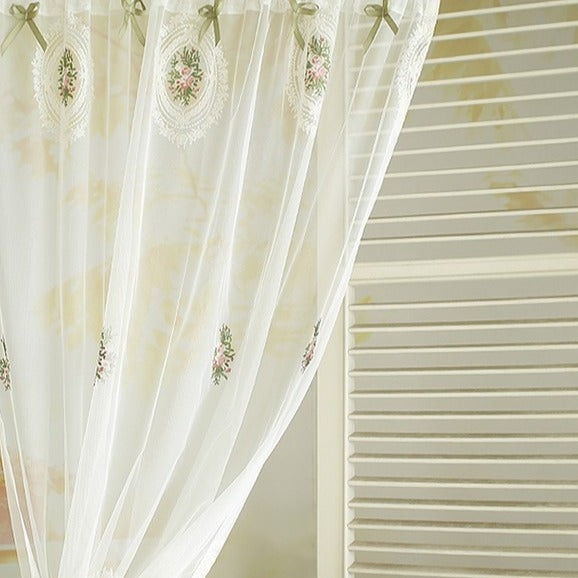 Bow & Lace Cabinet Curtain
