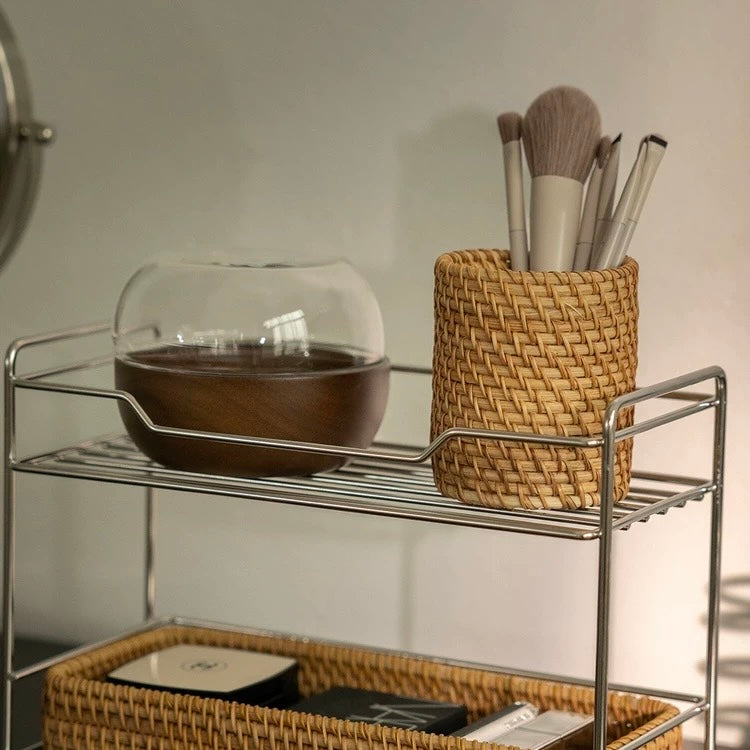 Shoreline Rattan Makeup Organiser Set