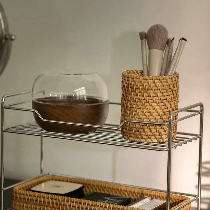 Shoreline Rattan Makeup Organiser Set