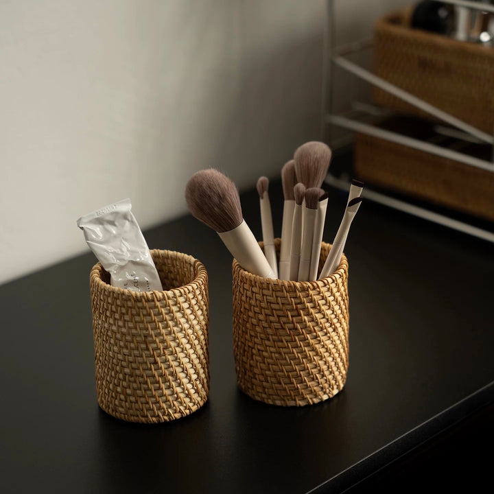 Shoreline Rattan Makeup Organiser Set