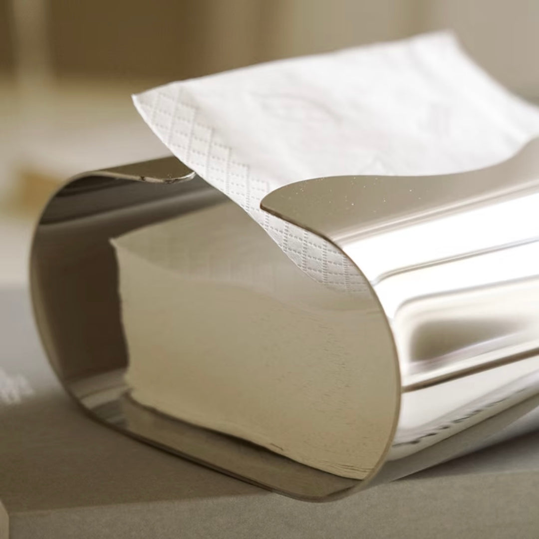 Silver Wave Tissue Box Decor