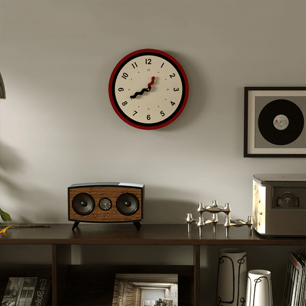 Red Accent Wall Clock