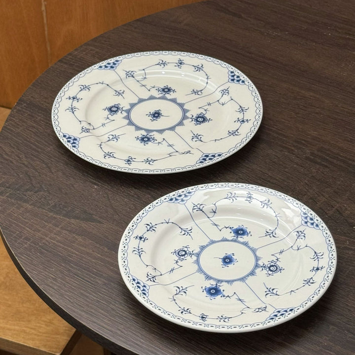 Rustic Blue and White Ceramic Plate