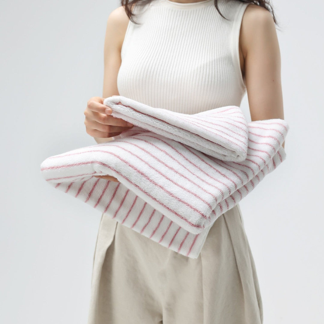 Blush Pink Stripe Cotton Towel
