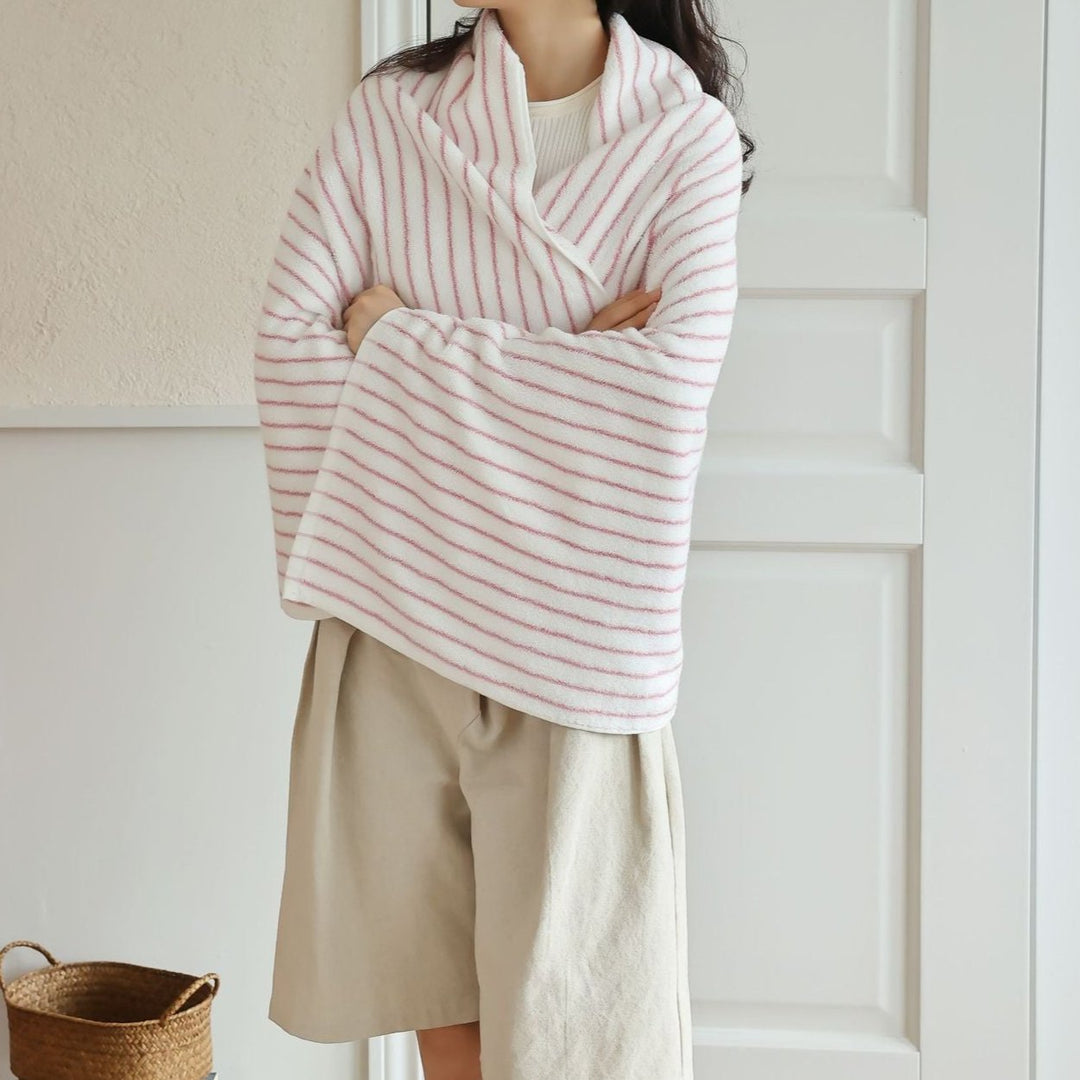 Blush Pink Stripe Cotton Towel