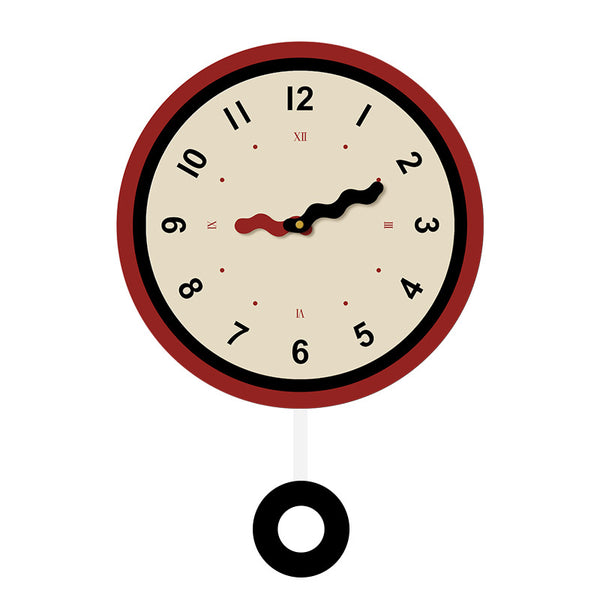 Red Accent Wall Clock