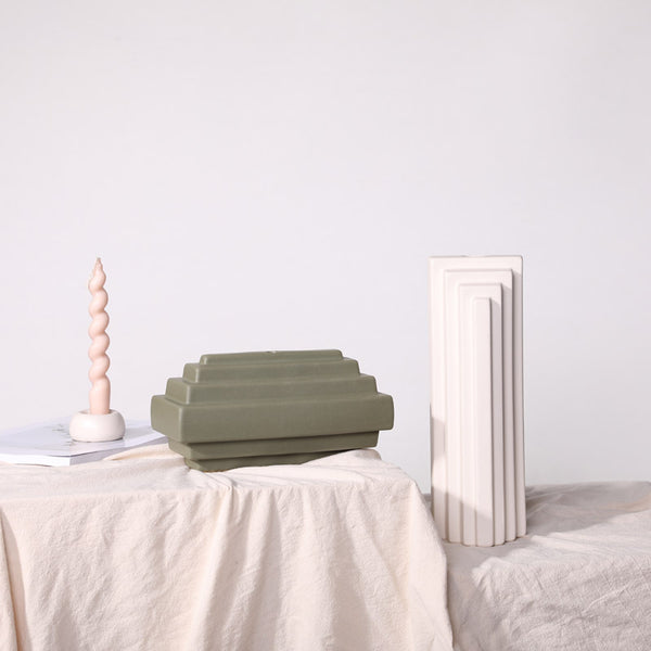 Modern Ribbed Ceramic Vase