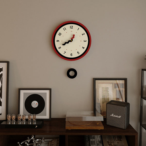 Red Accent Wall Clock