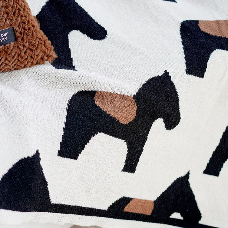 Knitted Horse Tassel Blanket