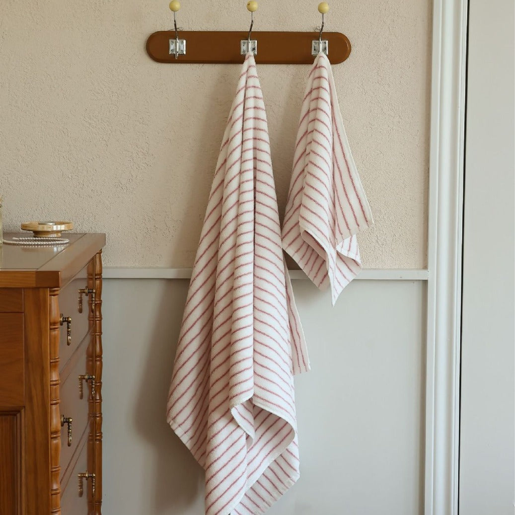 Blush Pink Stripe Cotton Towel