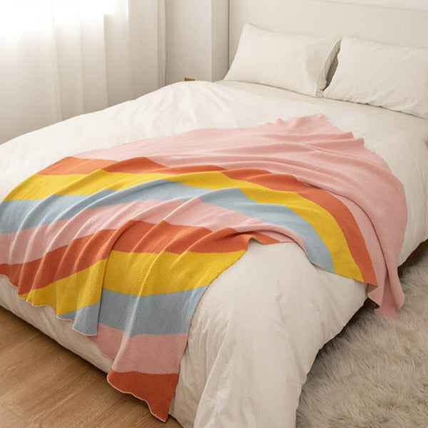 Rainbow Vivid Cotton Blanket
