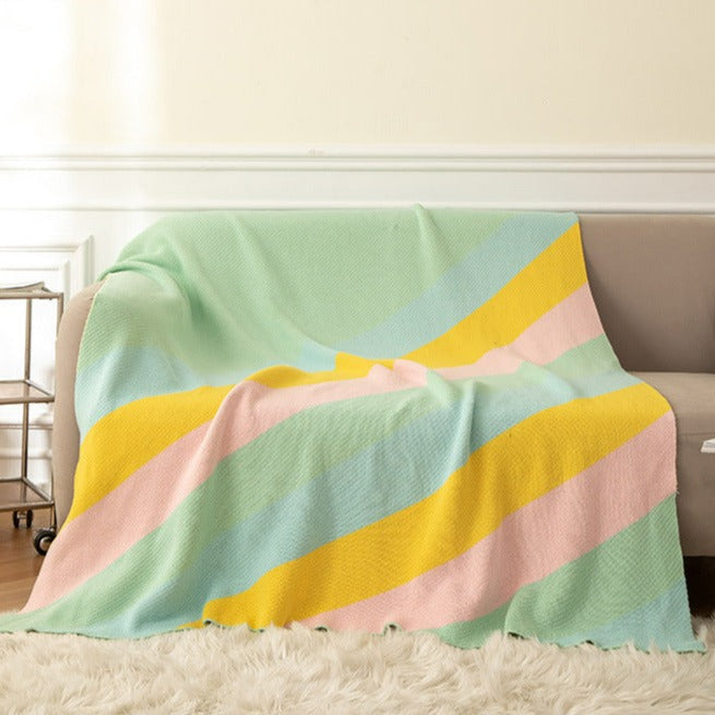 Rainbow Vivid Cotton Blanket