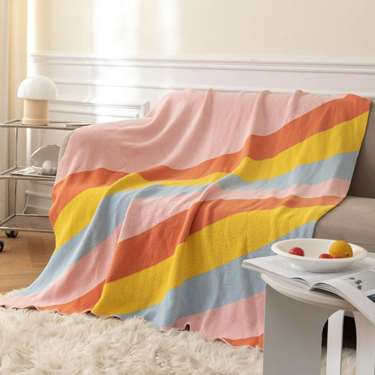 Rainbow Vivid Cotton Blanket