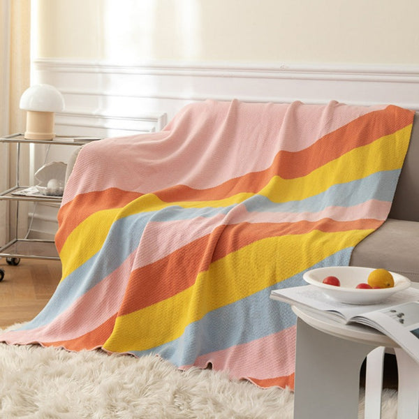 Rainbow Vivid Cotton Blanket