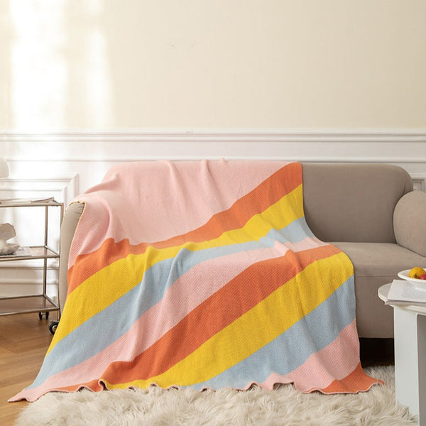 Rainbow Vivid Cotton Blanket
