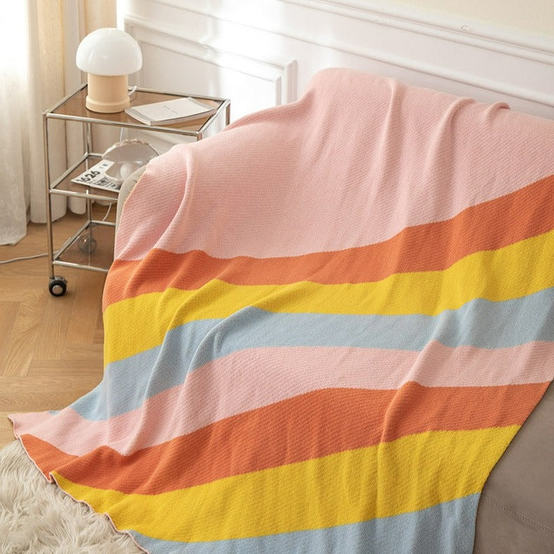 Rainbow Vivid Cotton Blanket