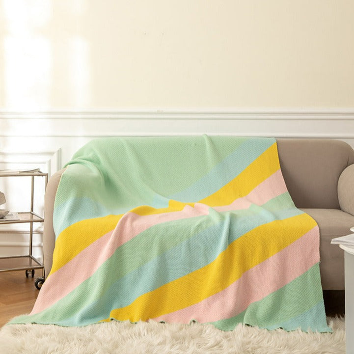 Rainbow Vivid Cotton Blanket
