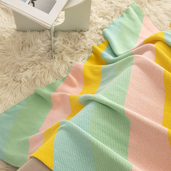 Rainbow Vivid Cotton Blanket